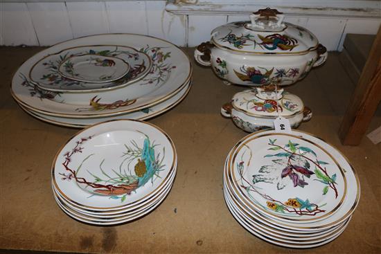 Royal Worcester part dinner service - Turkey, Turtle and Fish designs (a.f.)